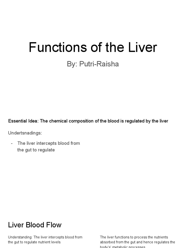Key Functions of the Liver Explained | PDF | Liver | Capillary