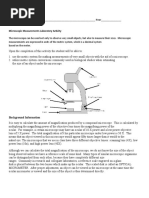 Microscopic Measurements Laboratory Activity: Background Information