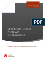 Diplomski Studijski Program Kulturologije 2019 - 2020