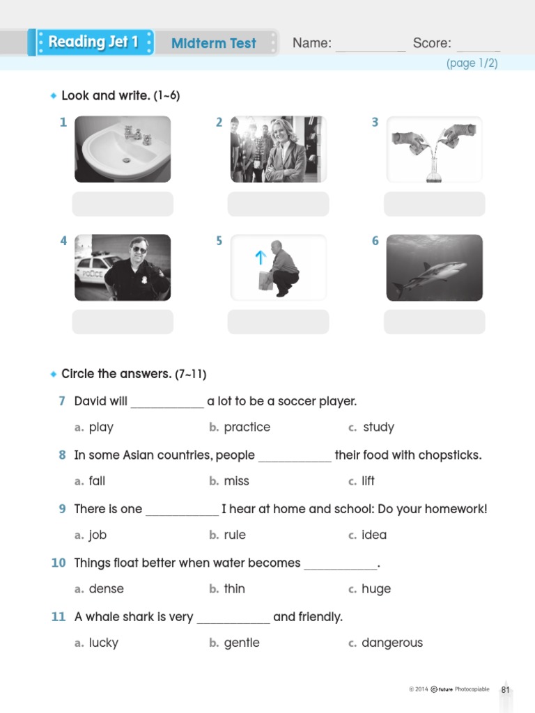 Reading Jet 1: Midterm Test | PDF