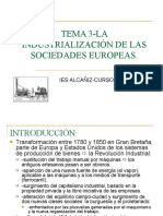 Tema 3-La Industrializacion de Las Sociedades Europeas