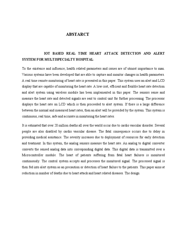 IoT Heart Attack Detection System | PDF | Heart Rate | Information And ...
