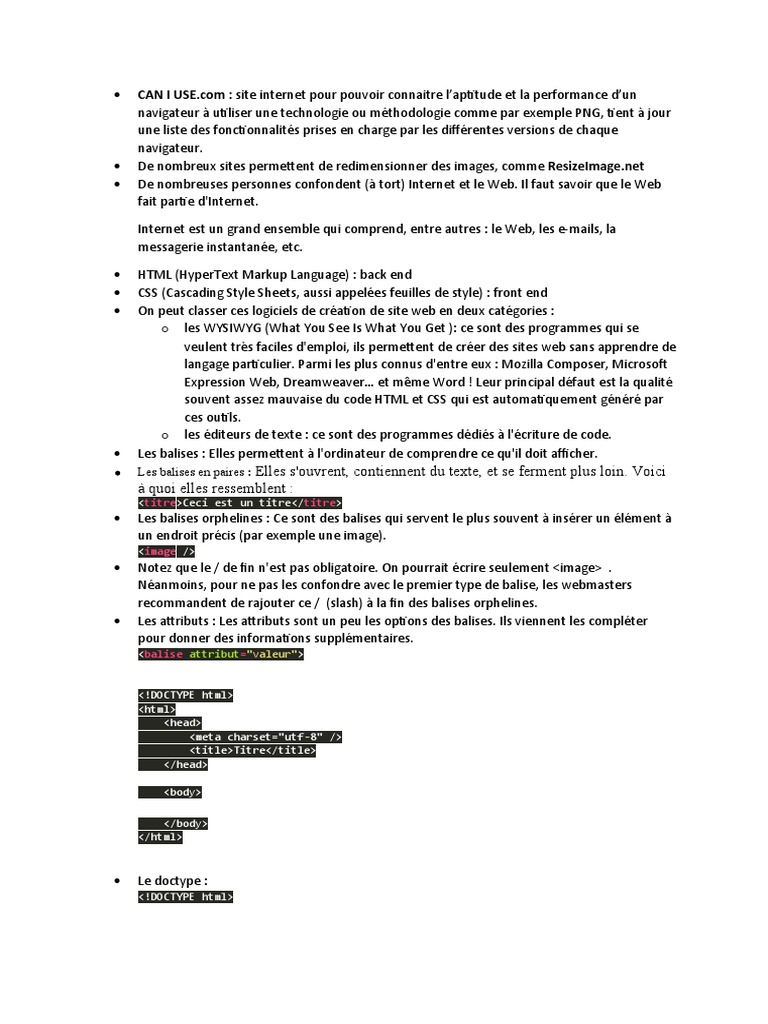 Guide complet sur HTML et images web | PDF | Internet | Internet et Web