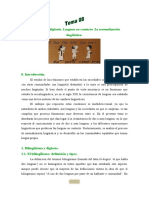 Tema 08. Bilinguismo y Diglosia. Lenguas en Contacto. La Normalizacion Linguistica