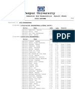 Tezpur University: Provisional Semester End Examination Result Sheet 2020 AUTUMN