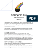 Kindergarten News: Ms. Boudreau's Classroom March 2021