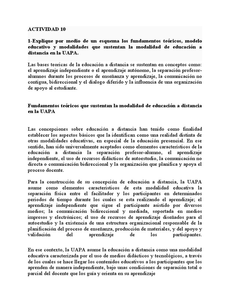 Tarea 10 de Educacion A Distancia CBC | PDF | Evaluación | Educación a ...