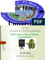 Unit One For Mobile Programming