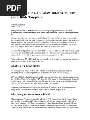 Learn to Write a TV Show Bible With Our Show Bible Template