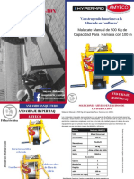 Malacate Manual de 500 KG de Capacidad para Hamaca Con 100 M