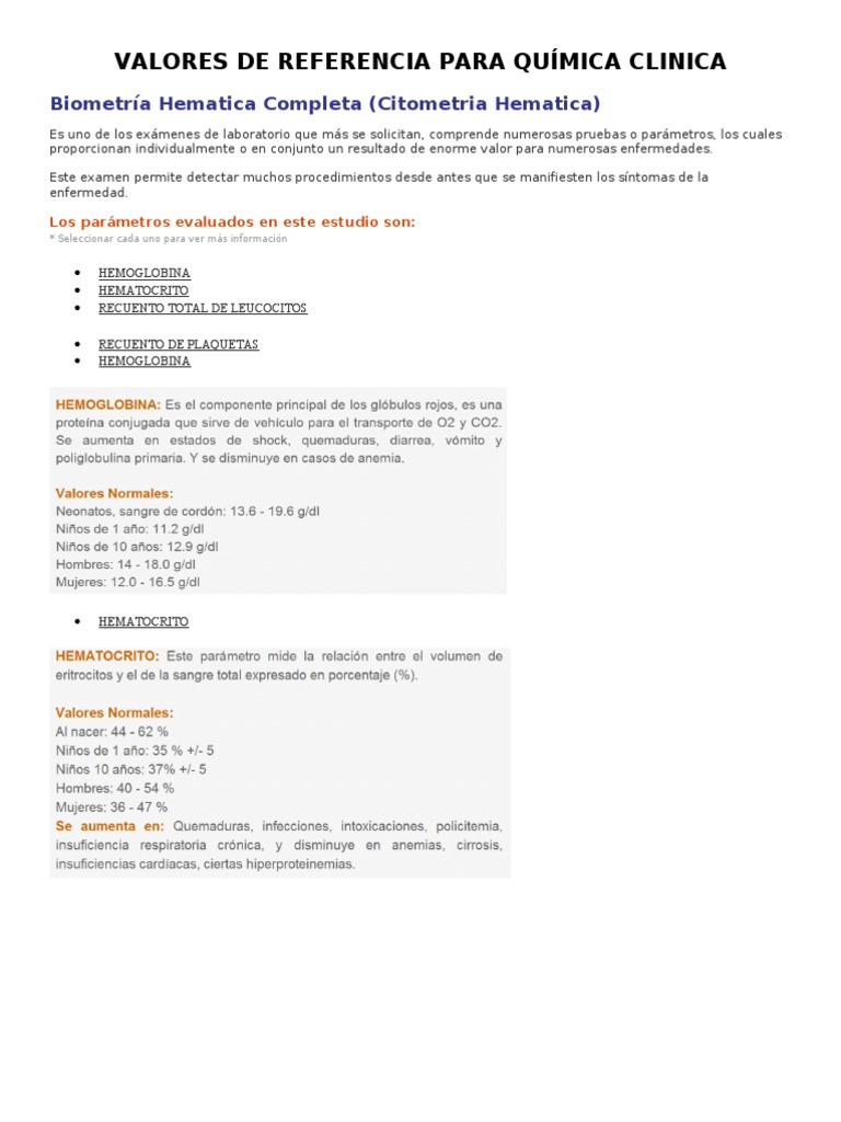 Valores De Referencia Para Quimica Clinica Vih Sida Hormona Luteinizante