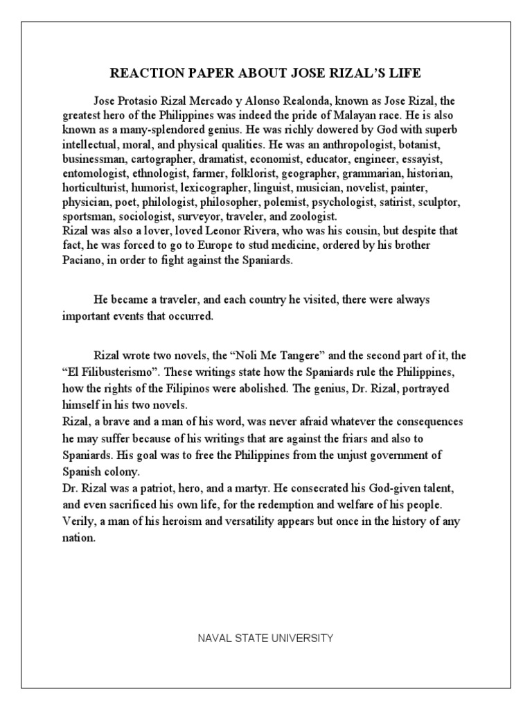 Jose Rizal Movie Reaction Paper Cesar Montano vrogue.co