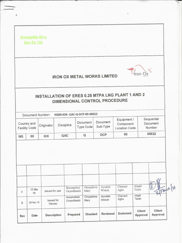 Dimensional Control Procedure PDF Pipe (Fluid Conveyance