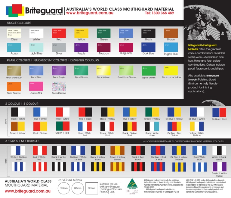 Briteguard Mouthguard Colour Options | PDF | Blue | Green