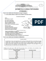Atividade Remota 2 - Língua Portuguesa e Matemática