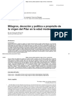 Milagros, Devoción y Política a Propósito de La Virgen Del Pilar en La Edad Moderna