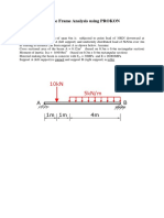 PROKON - Plane Frame - Analysis - Example - Beam