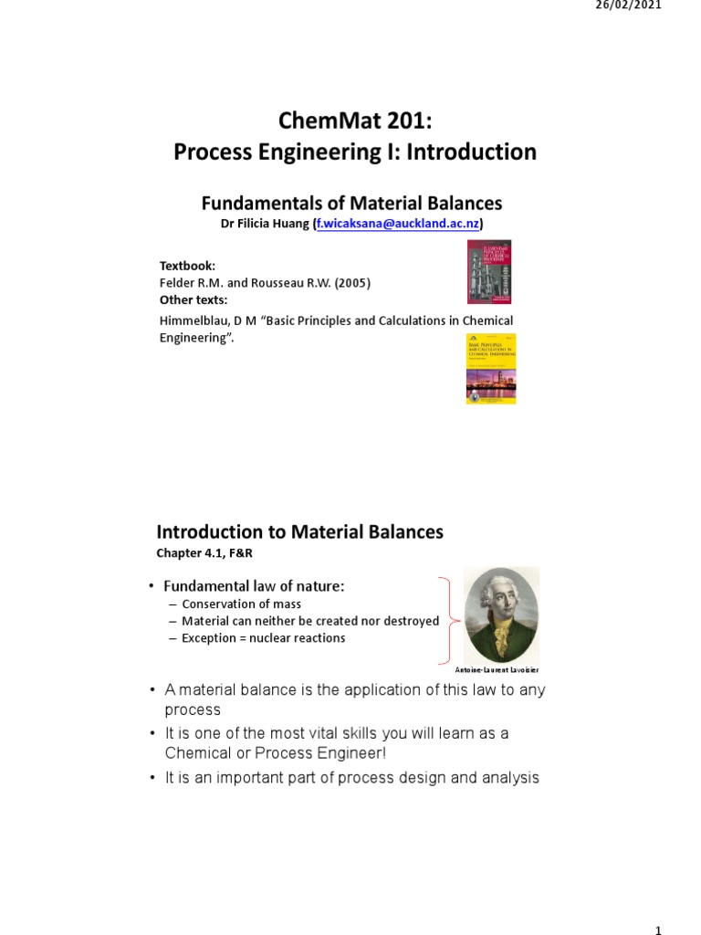 Fundamentals of Material Balances | PDF | Chemical Reactor | Mole (Unit)