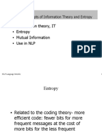 Information Theory, IT Entropy Mutual Information Use in NLP