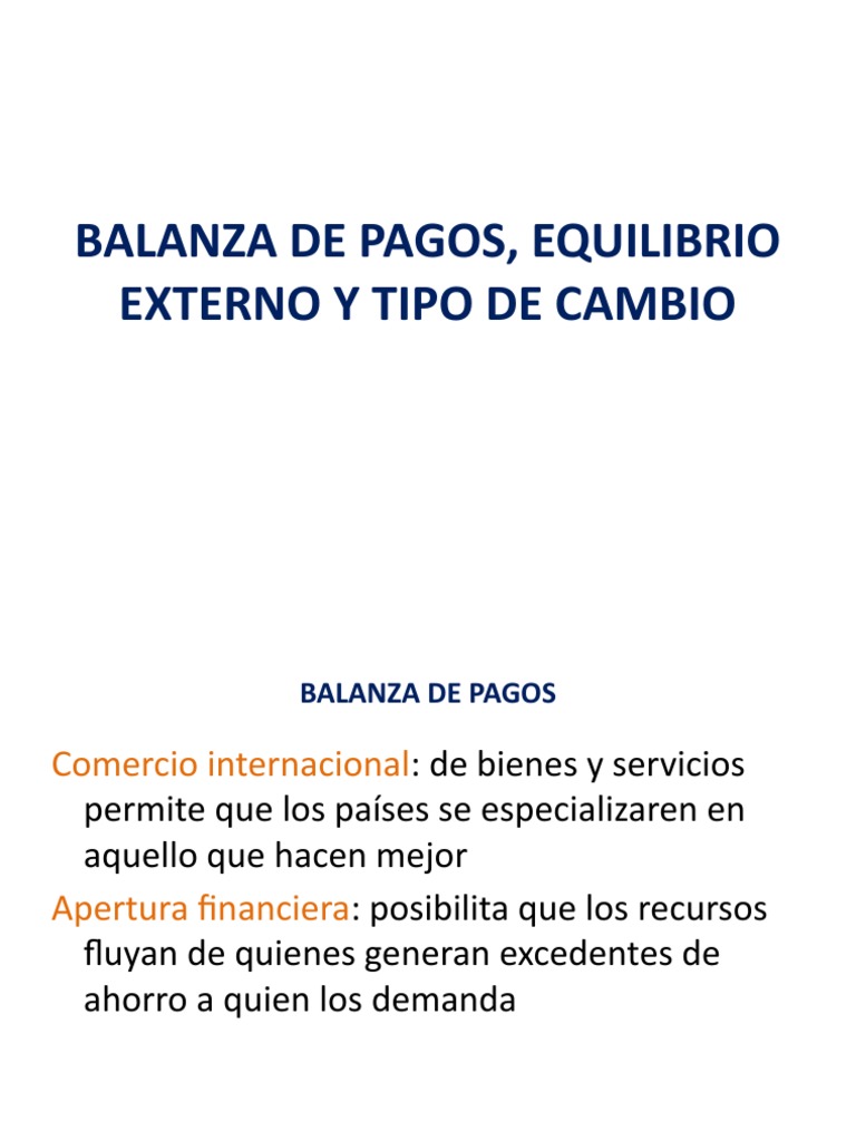 Estructura y Función de la Balanza de Pagos | PDF | Tipo de cambio ...
