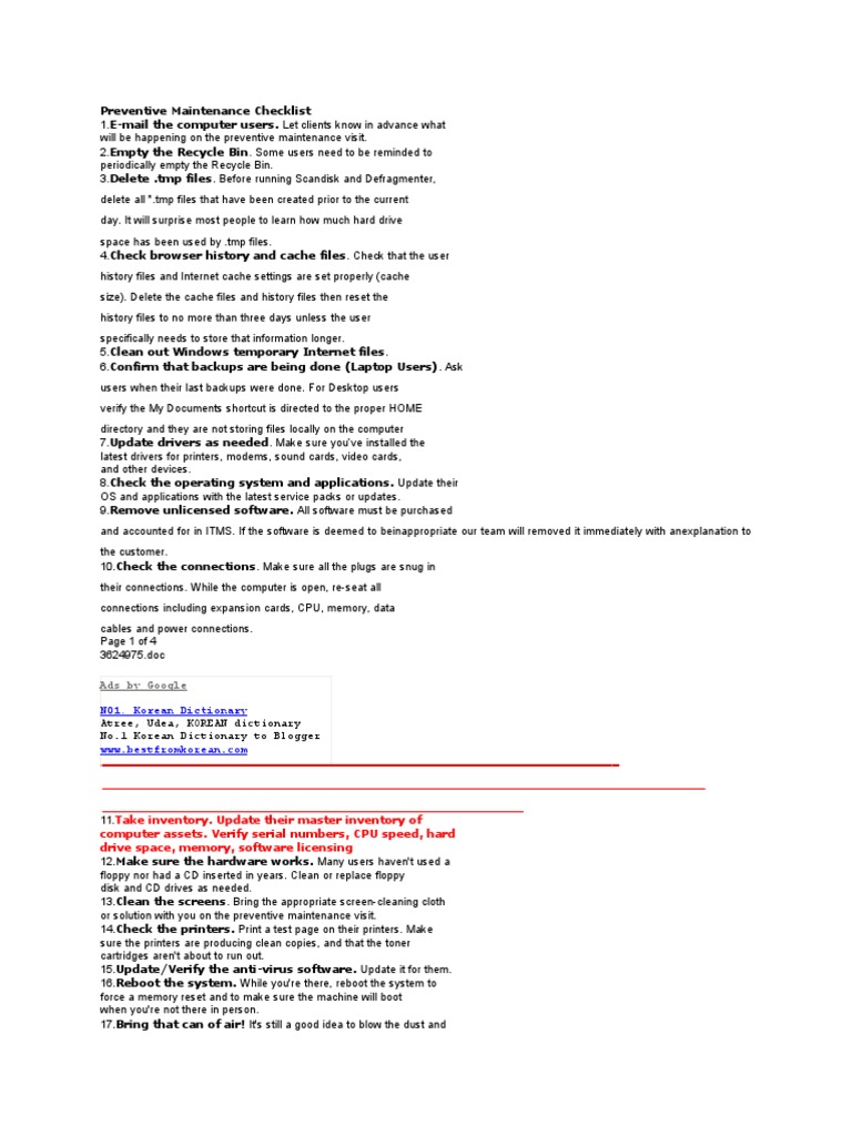 Computer Preventive Maintenance Guide | PDF | Computer File | Operating ...