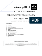 University of Johannesburg Department of Accountancy: B Acc: Second Year 2020 Learning Guide - Semester 1