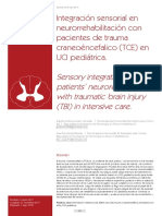 Integración Sensorial en Neurorrehabilitación Con Pacientes de Trauma Craneoéncefalico (TCE) en UCI Pediátrica