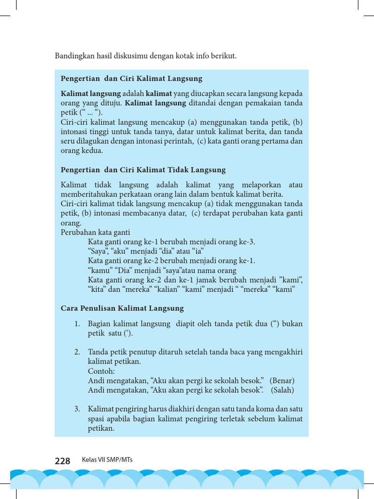 Materi Kalimat Langsung Dan Tidak Langsung Pdf