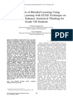 The Effects of Blended Learning Using Collaborative Learning With STAD Technique On MOODLE To Enhance Analytical Thinking For Grade VII Students