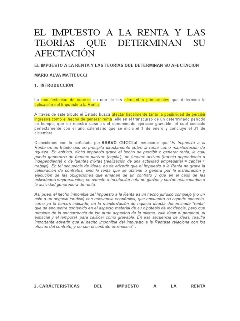 Teorías del Impuesto a la Renta | PDF | Fondo de inversion | Impuestos