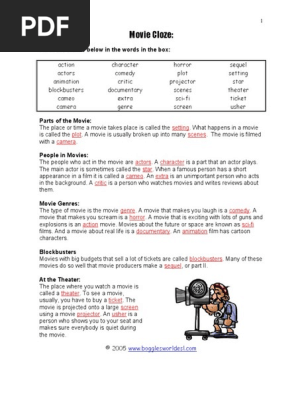 Movie Cloze - Answers