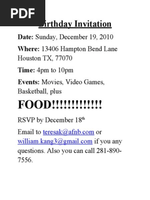 Birthday Invitation
