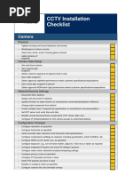 CCTV Installation Checklist: Camera