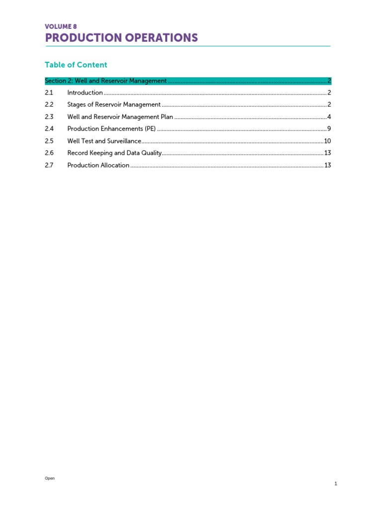 Volume 8 Section 2 Well & Reservoir Management PDF Enhanced Oil