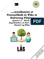 FILIPINO - 11 - Q2 - WK3 - Nakasusulat NG Mga Tekstong Nagpapakita NG Mga Kalagayang Pangwika