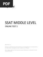 SSAT Middle Level Test 1 V 1.6