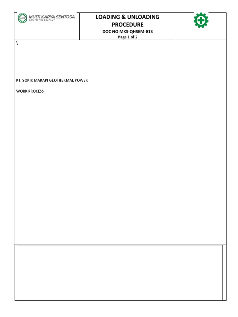 MKS-QHSEM-013 (Loading & Unloading Procedure) | PDF | Truck | Land ...