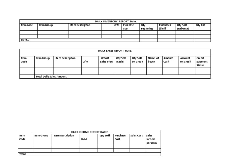Sari-Sari Store Daily Inventory Report | PDF