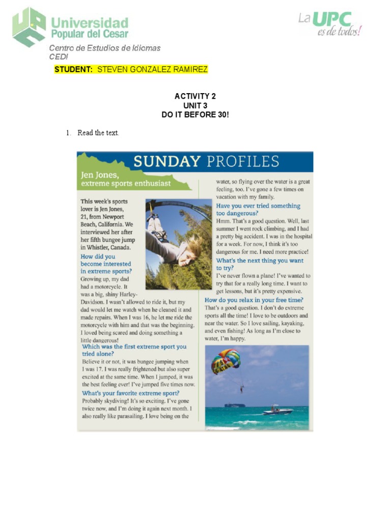 Actividad 3 de Ingles | PDF