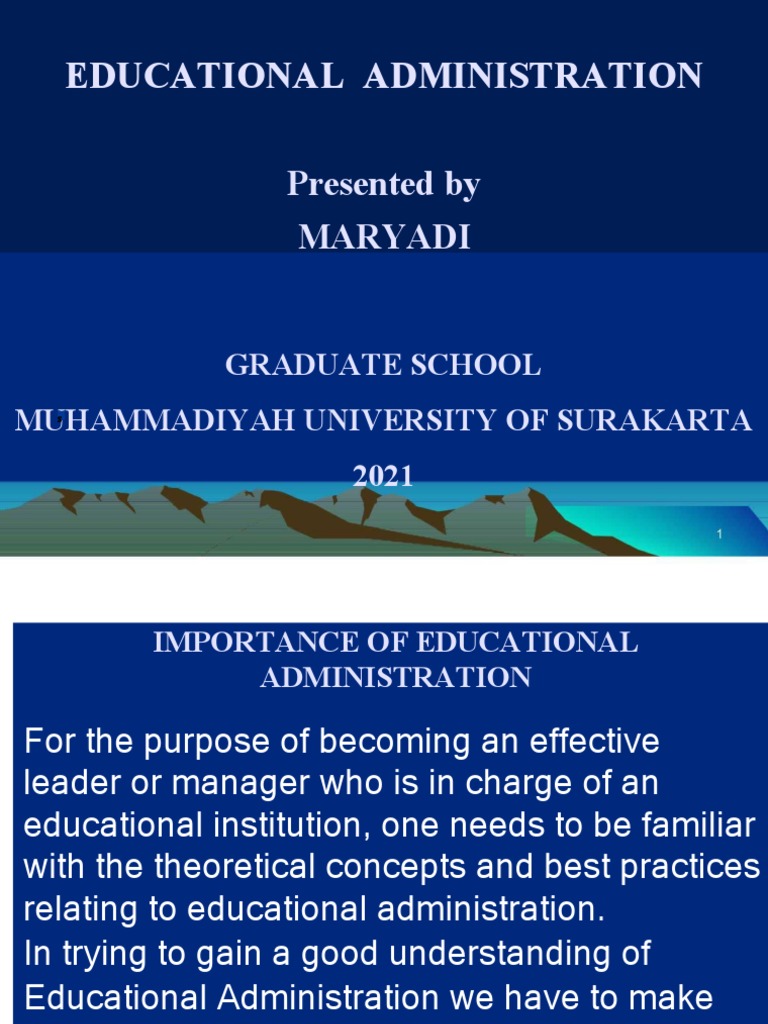 Educational Administration | PDF | Teachers | Institution