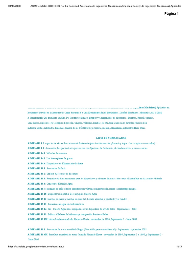 Listado de Normas ASME y Códigos | PDF | Control numerico | Máquina ...