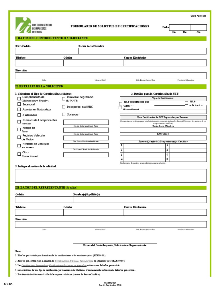 FI-ADML-007-Formulario de Solicitud de Certificaciones, Rev. C | PDF ...