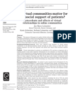 Do Virtual Communities Matter For The Social Support of Patients?