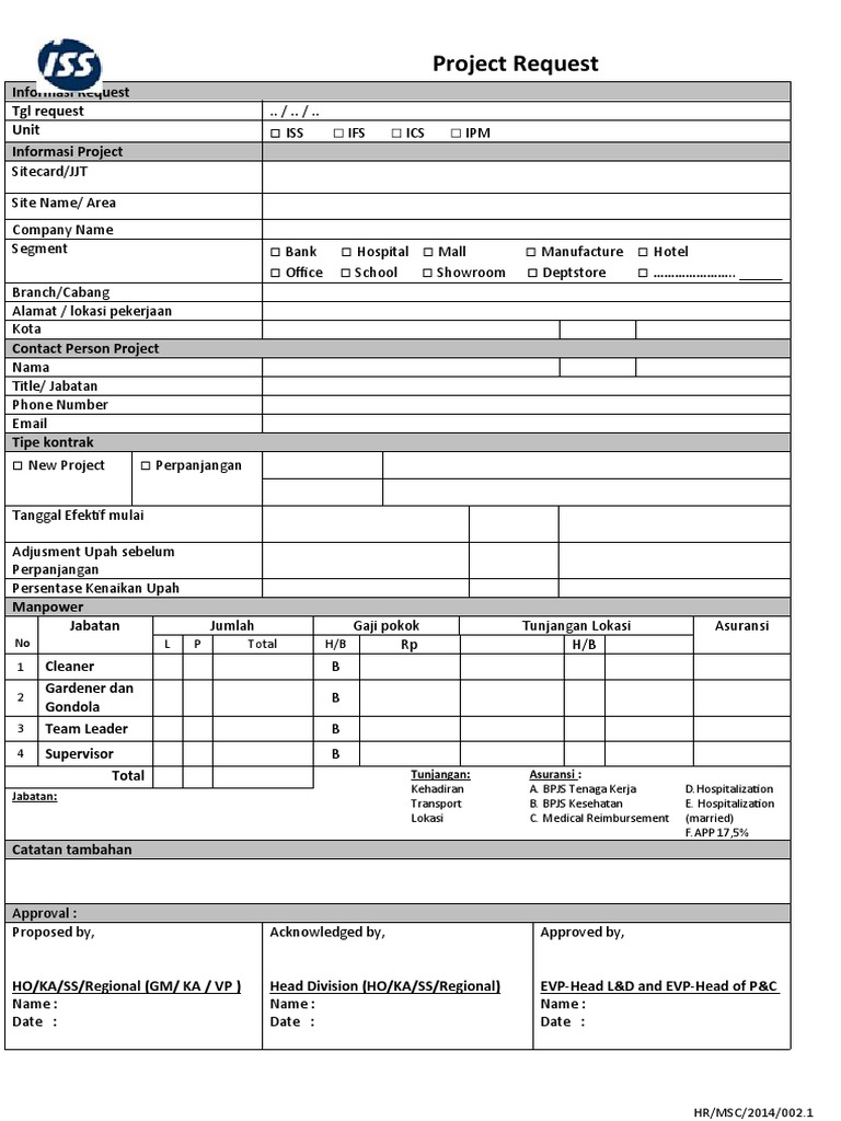Project Request Form for Salary Adjustment | PDF | Business