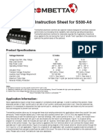 Instruction Sheet For S500-A6: Product Specifications
