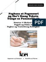 Pagbasa11 - Q4 - Mod8 - Pagpili NG Paksa - v3