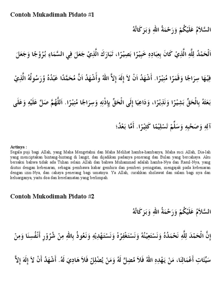 Contoh Mukadimah Pidato  PDF