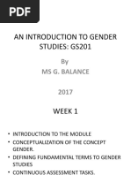 An Introduction To Gender Studies Power Point Notes