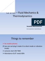 CE 2721 - Fluid Mechanics & Thermodynamics: Susantha Wanniarachchi