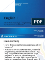 English 1: Information Technology - Programming Languages